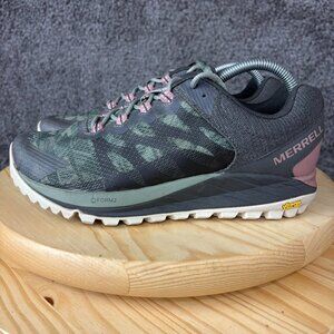 Merrell Antora 2 Trail Running Shoe Womens 9 Green Outdoor Hiking Vibram Soles